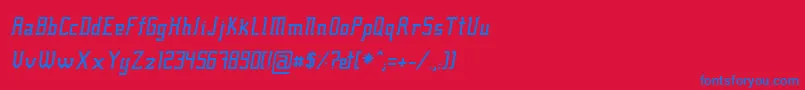 フォントFcraftsi – 赤い背景に青い文字