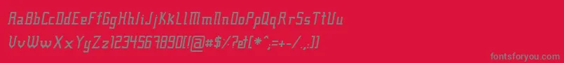 Czcionka Fcraftsi – szare czcionki na czerwonym tle