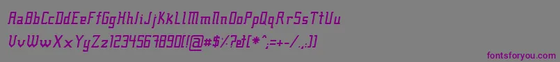 フォントFcraftsi – 紫色のフォント、灰色の背景