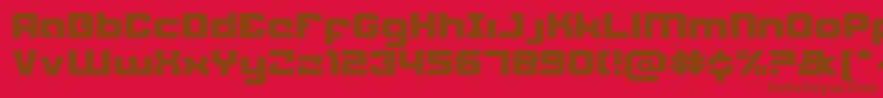 Weaponeere-Schriftart – Braune Schriften auf rotem Hintergrund