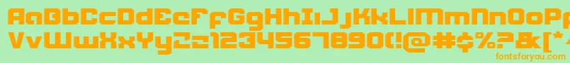 Weaponeere-Schriftart – Orangefarbene Schriften auf grünem Hintergrund