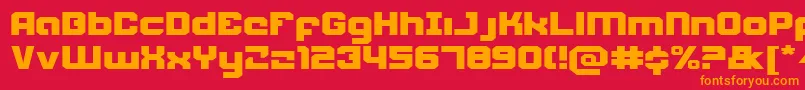 フォントWeaponeere – 赤い背景にオレンジの文字