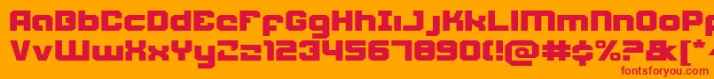 Weaponeere Font – Red Fonts on Orange Background