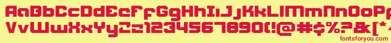 Weaponeere-fontti – punaiset fontit keltaisella taustalla