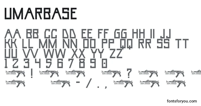 Шрифт UmarBase (60598) – алфавит, цифры, специальные символы