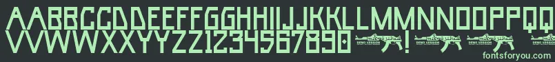 フォントUmarBase – 黒い背景に緑の文字