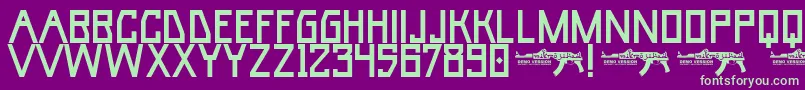 Шрифт UmarBase – зелёные шрифты на фиолетовом фоне