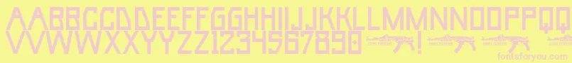 Fonte UmarBase – fontes rosa em um fundo amarelo
