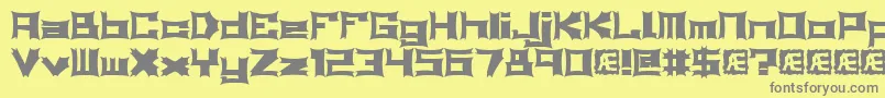 フォントRelapse – 黄色の背景に灰色の文字