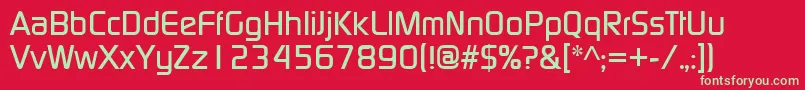 フォントContinuumMedium – 赤い背景に緑の文字