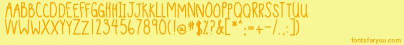 DjbSandShoesAndAFezBold Font – Orange Fonts on Yellow Background