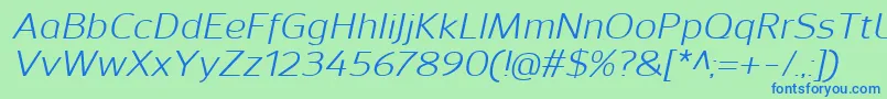SavileItalic Font – Blue Fonts on Green Background