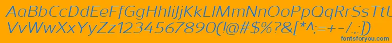 SavileItalic Font – Blue Fonts on Orange Background