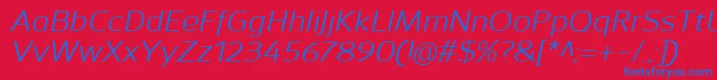 SavileItalic Font – Blue Fonts on Red Background