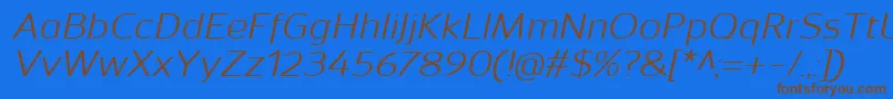 SavileItalic Font – Brown Fonts on Blue Background