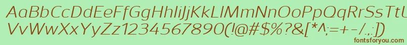 SavileItalic Font – Brown Fonts on Green Background