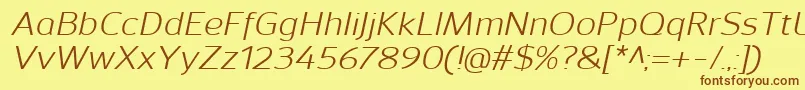 SavileItalic Font – Brown Fonts on Yellow Background