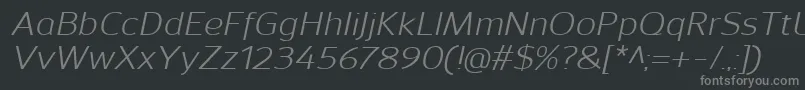 SavileItalic Font – Gray Fonts on Black Background