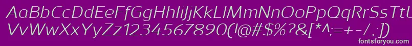 SavileItalic Font – Green Fonts on Purple Background