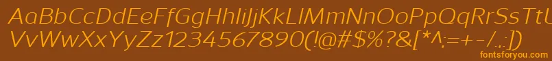 SavileItalic Font – Orange Fonts on Brown Background