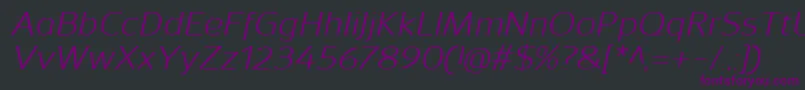 SavileItalic Font – Purple Fonts on Black Background