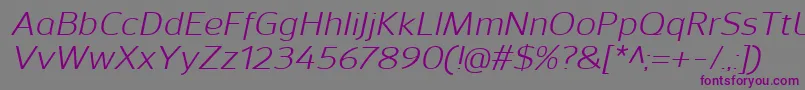 SavileItalic Font – Purple Fonts on Gray Background