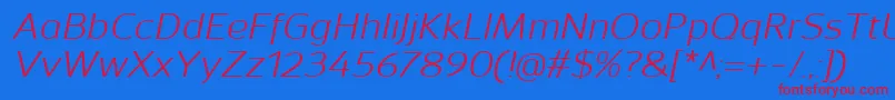 SavileItalic Font – Red Fonts on Blue Background