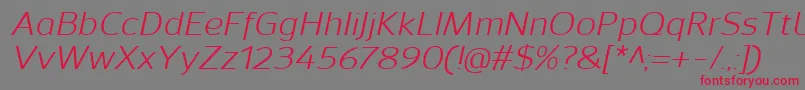 SavileItalic Font – Red Fonts on Gray Background