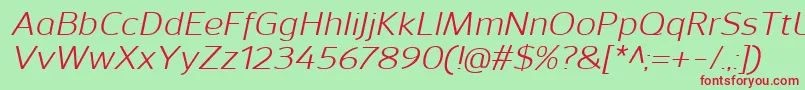 SavileItalic Font – Red Fonts on Green Background