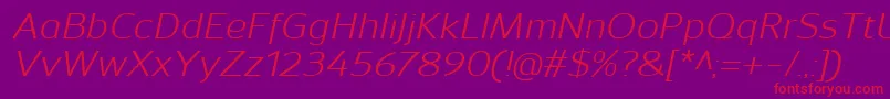 SavileItalic Font – Red Fonts on Purple Background