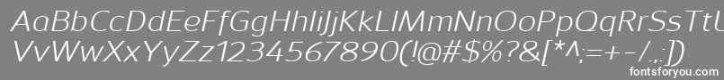 SavileItalic Font – White Fonts on Gray Background