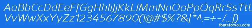 SavileItalic Font – Yellow Fonts on Blue Background