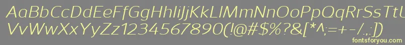 フォントSavileItalic – 黄色のフォント、灰色の背景