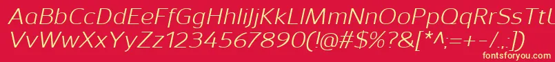 SavileItalic Font – Yellow Fonts on Red Background