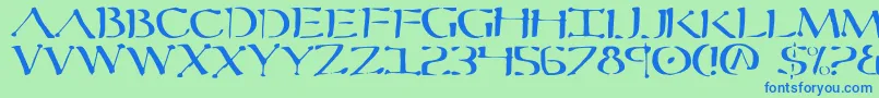 Sever Font – Blue Fonts on Green Background