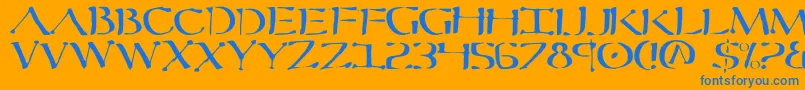 Sever Font – Blue Fonts on Orange Background