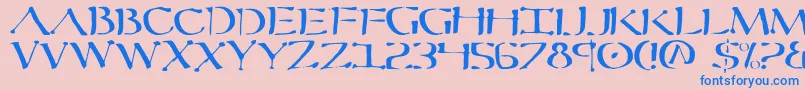 Sever Font – Blue Fonts on Pink Background