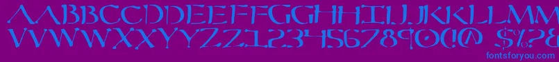 Sever Font – Blue Fonts on Purple Background