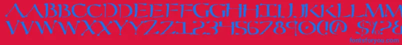 Sever Font – Blue Fonts on Red Background