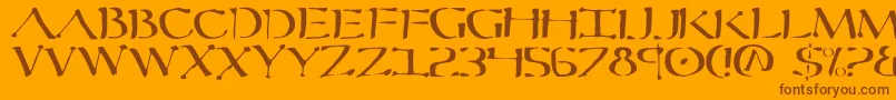 Sever Font – Brown Fonts on Orange Background