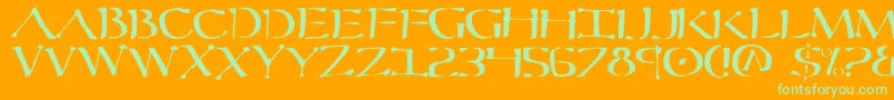 Sever Font – Green Fonts on Orange Background