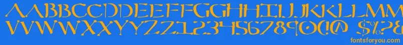 Sever Font – Orange Fonts on Blue Background