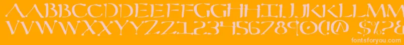 フォントSever – オレンジの背景にピンクのフォント