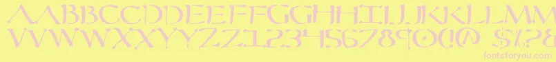 Sever Font – Pink Fonts on Yellow Background