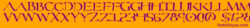 Sever Font – Purple Fonts on Orange Background