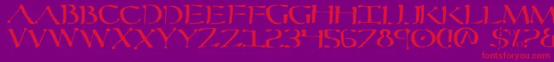 フォントSever – 紫の背景に赤い文字