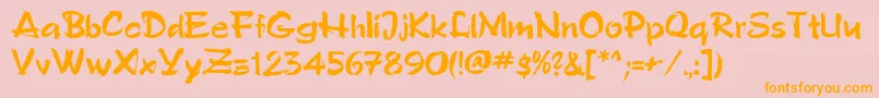 PoloSemibold Font – Orange Fonts on Pink Background