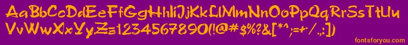 PoloSemibold Font – Orange Fonts on Purple Background