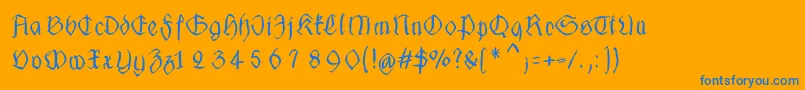 Fraxhandwrittenxtrem Font – Blue Fonts on Orange Background