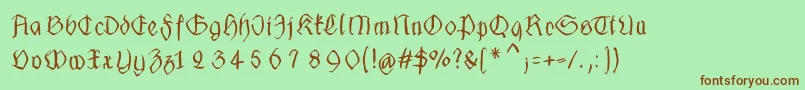 Fraxhandwrittenxtrem Font – Brown Fonts on Green Background